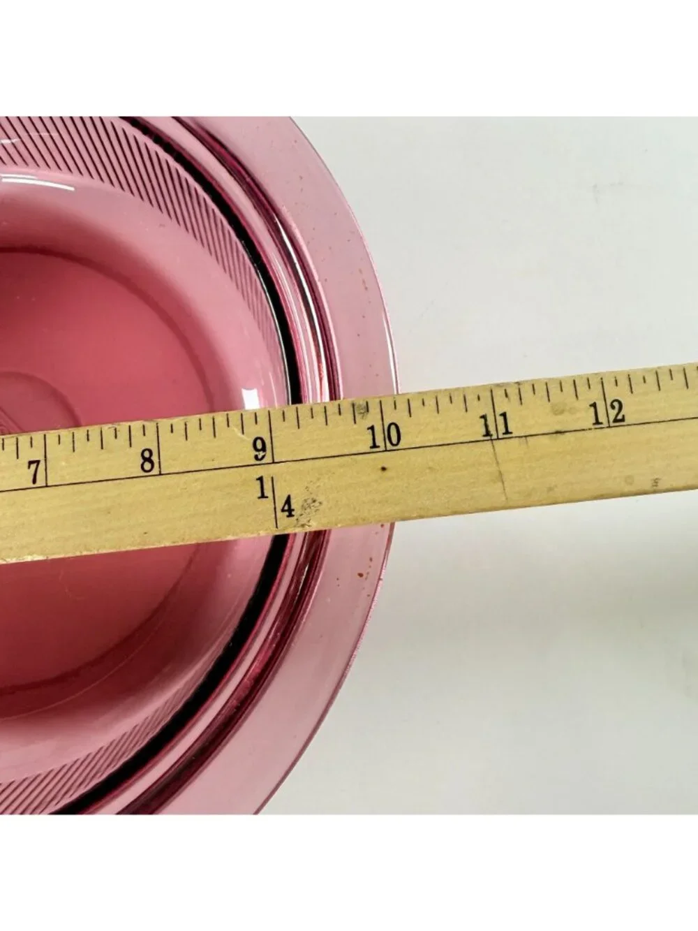 Vintage 1.5 Qt Corning Vision Ware Cranberry Ribbed Casserole Dish w Lid V-33-B